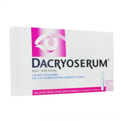 DACRYOSERUM BORAX ACIDE BORIQUE Lavage Oculaire (20 unidoses)