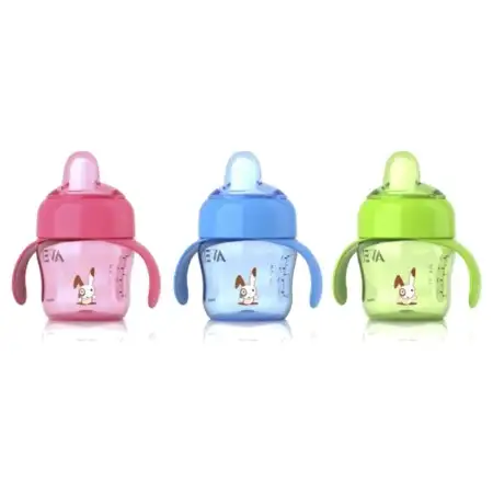 Repas des Touts Petits Tasse à Bec Souple Décoration Fille Rose  de 200 ml, 6 mois et +