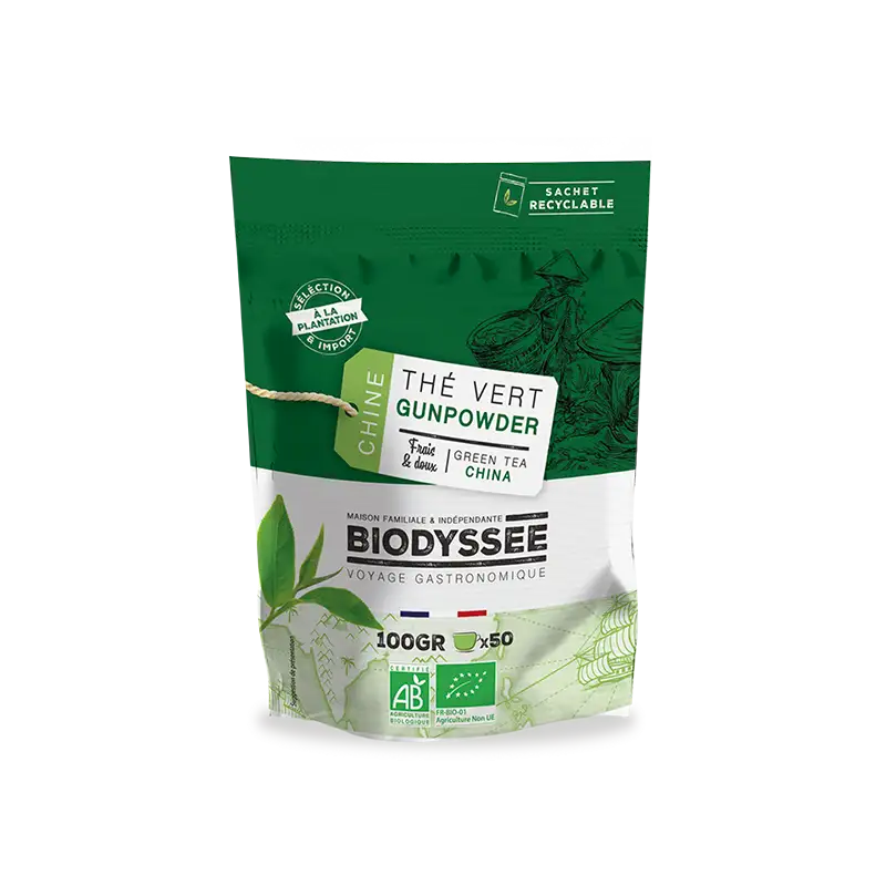 BIODYSSEE Thé Vert Gunpowder de Chine 100g