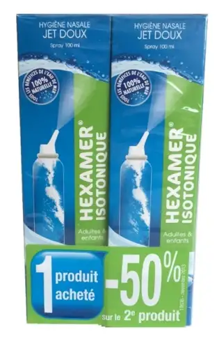 HEXAMER Spray nasal Eau de mer isotonique (LOT 2 x 100 ml) PROMO