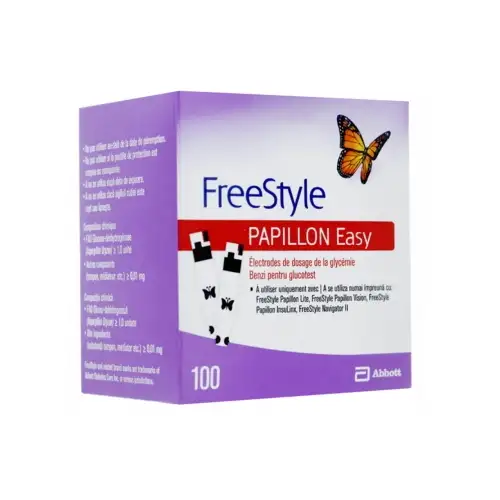 FREESTYLE Papillon Easy - 100 Bandelettes de Dosage Glycémie