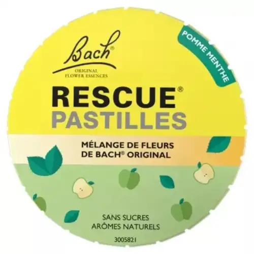 RESCUE -  Pastilles Boîte 50 g - Saveur Pomme Menthe