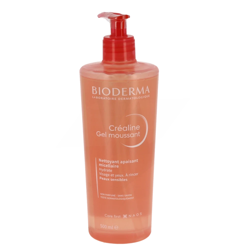 Bioderma Créaline Gel Moussant Nettoyant Visage Doux Apaise Et Hydrate 500 Ml