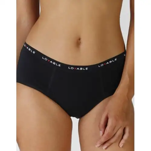 CULOTTE MEDIUM FLOW NOIR TAILLE XL LOVABLE