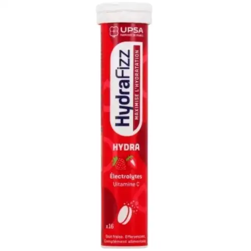 HYDRAFIZZ - Hydra + Fraise , 16 Pastilles Effervescentes
