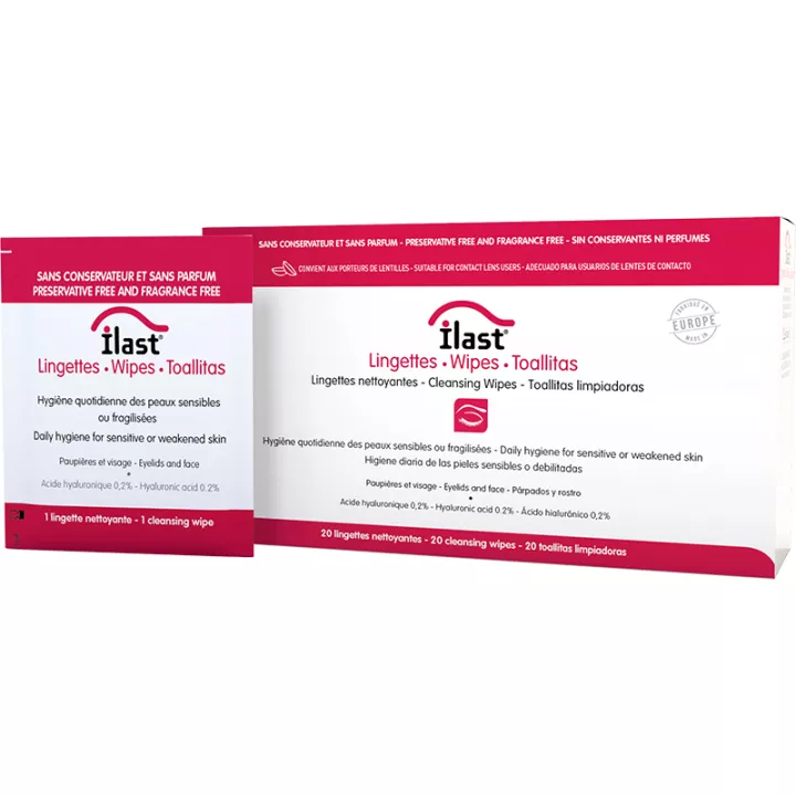 Ilast Lingettes Nettoyantes Paupières et Cils Blépharite x 20