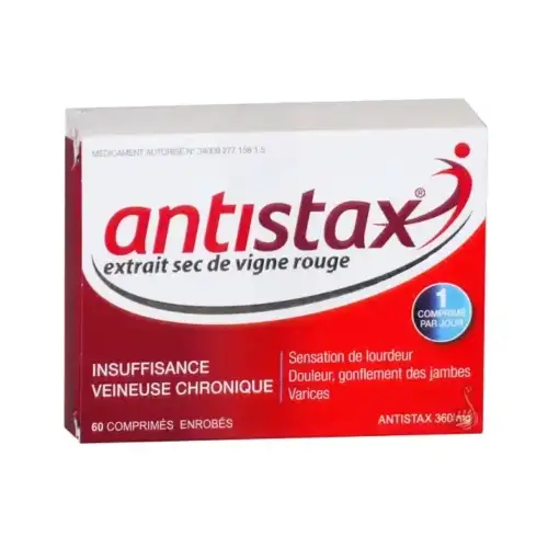 ANTISTAX 360mg Vigne Rouge - Insuffisance Veineuse Chronique (60 comprimés)