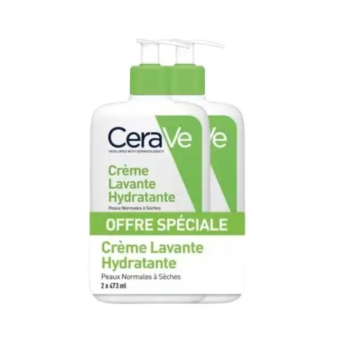 CeraVe Crème Lavante Hydratante 2 x 473 ml