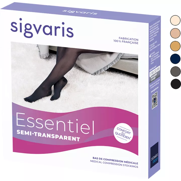 Sigvaris Essentiel Semi-Transparent Bas de Contention Femme Classe 2