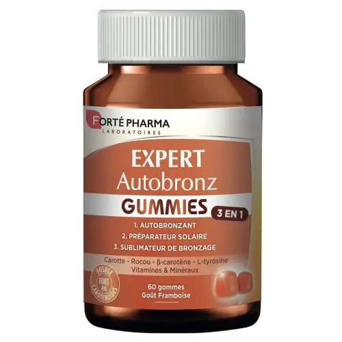 Forté Pharma - Expert Autobronz - Goût Framboise - 60 gommes