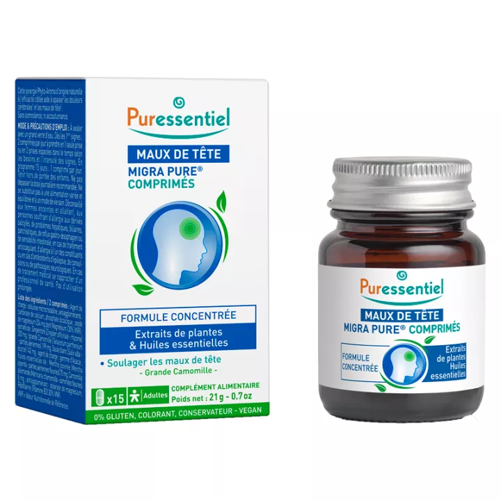 Puressentiel Maux de Tête Migra Pure 15 comprimés