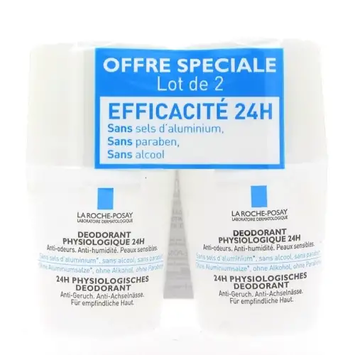LA ROCHE POSAY - Déodorant physiologique 24h - LOT de 2 billes 50 ml