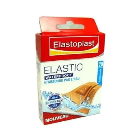 Elastoplast Pansements Élastiques Waterproof 20 unités – Pansements résistants et étanches