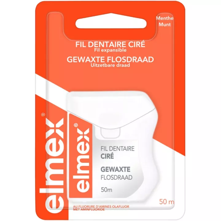 Elmex Fil Dentaire Ciré - Menthe 50 m