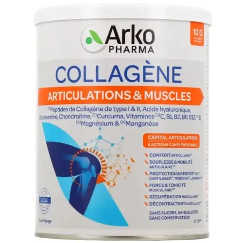 ARKOPHARMA COLLAGENE - Articulations et Muscles Goût Orange - 260g