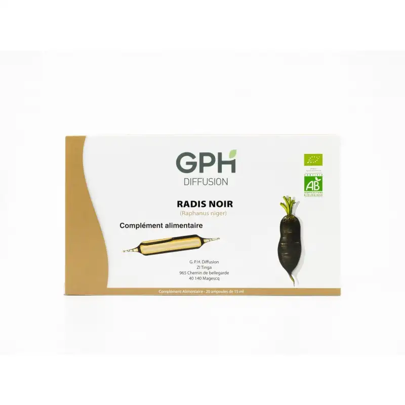 GPH DIFFUSION Radis Noir BIO 15ml | 20 ampoules