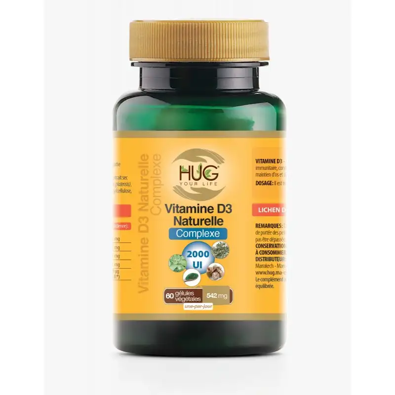 HUG Vitamine D3 naturelle Complexe 2000UI | 60 gélules