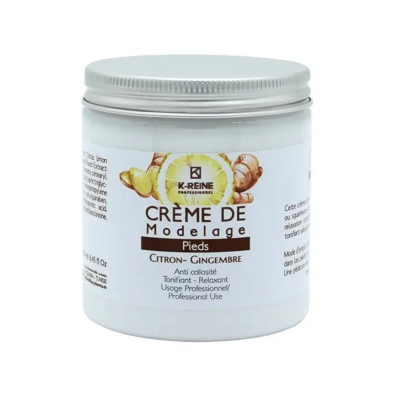 K-reine Crème Modelage Pied Citron Gingembre 250ml