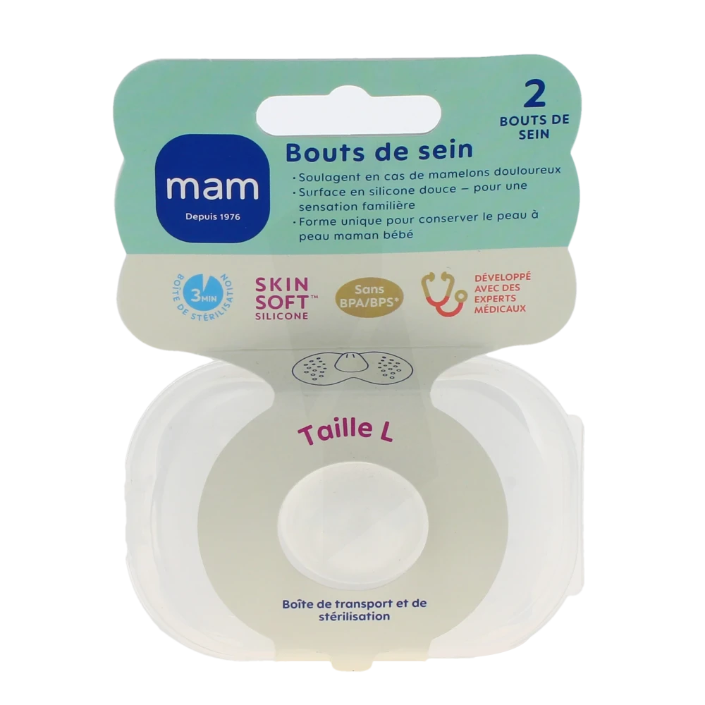 Mam Bout Sein Silicone + BoÎte StÉrilisation L Boîte De 2