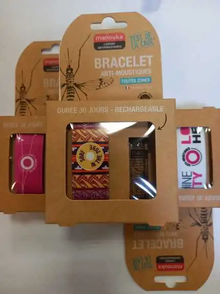 Manouka bracelet anti-moustiques durée 30 jours  coloris tons rosés