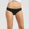 Dim slip menstruel lavable en coton bio noir Flux abondant 36/38