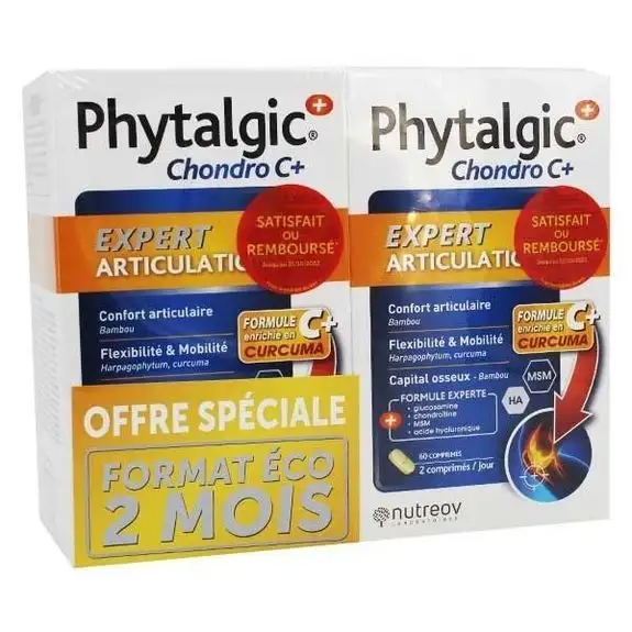 Anti gaspi 10/25 Nutreov Physcience Phytalgic Chondro C+ Lot de 2 x 60 comprimés