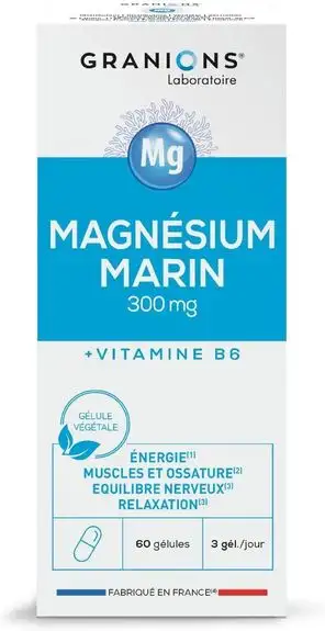 Magnésium Marin 300 mg +b6 Granions 60 gélules