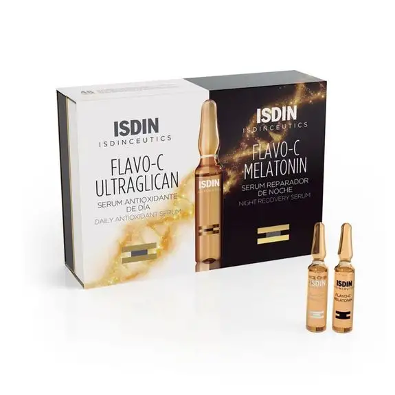 Isdin Flavo C routine jour et nuit