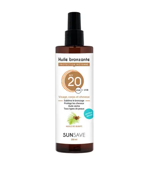 SunSave Huile solaire Bronzante SPF 20 200 ml