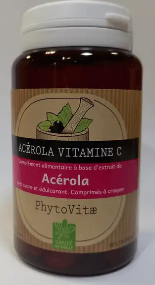PhytoVitae ACEROLA  VITAMINE C 60 comprimés à croquer