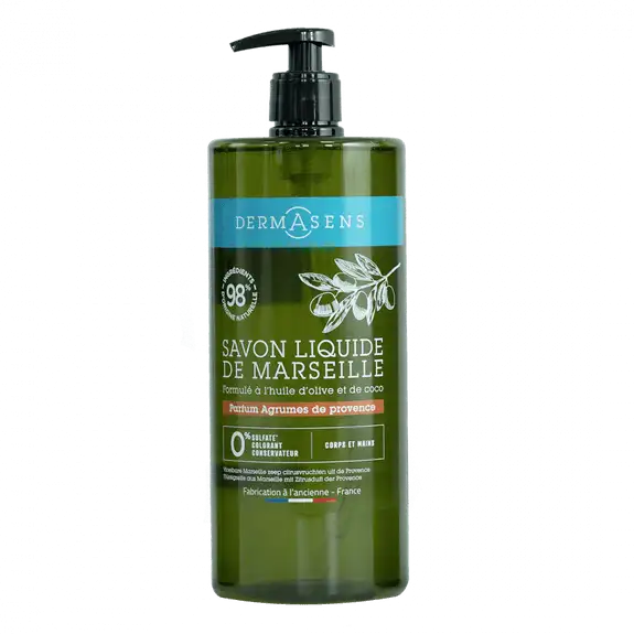 Dermasens Savon liquide de Marseille Agrumes de Provence 1 litre