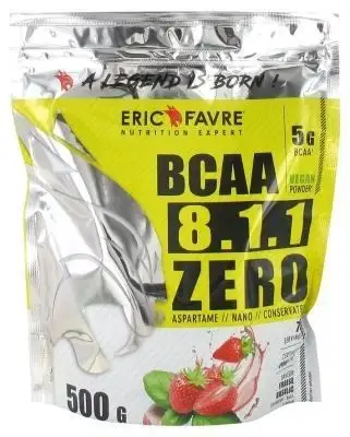 Anti gaspi 10/25 Eric Favre BCAA 8.1.1 Zero 500 g - Goût : Fraise Basilic
