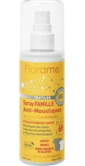 Florame Spray Famille Anti-Moustiques "Textiles"