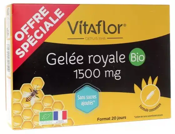 Vitaflor Gelée royale 1500 mg bio 20 ampoules