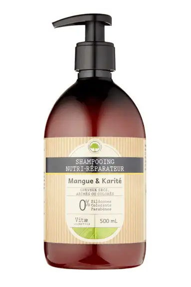 VITAECOSMETICS Shampooing nutri-réparateur Mangue & Karité 500ml