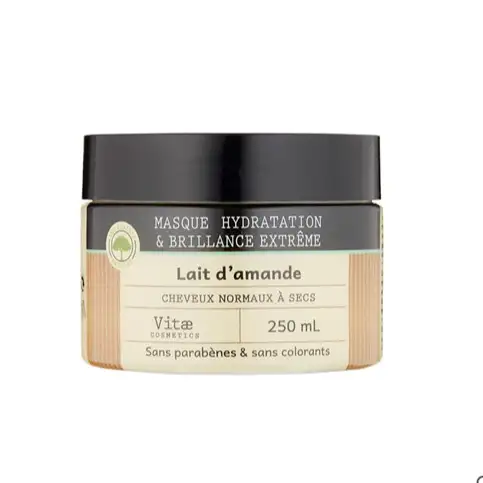 VITAECOSMETICS  Masque hydratation et brillance extrême au lait d'amande 250ml