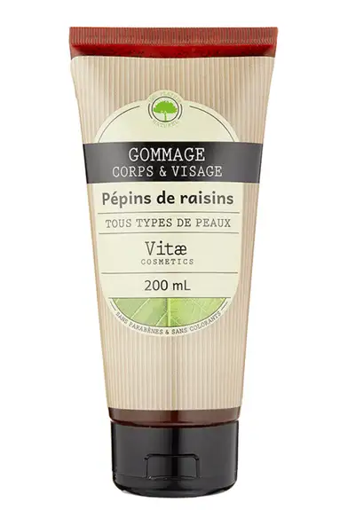 VITAECOSMETICS Gommage visage et corps aux pépins de raisin 200ml