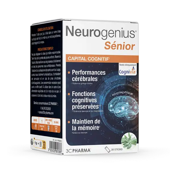 Anti gaspi 03/26 Neurogenius Senior 20 sachets 3C Pharma
