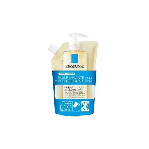 La Roche-Posay Lipikar Huile lavante AP+ 400ml + Éco-recharge de 400ml