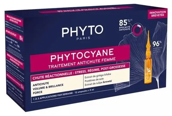 Phyto Phytocyane Traitement Antichute Réactionnelle Femme 12 x 5 ml
