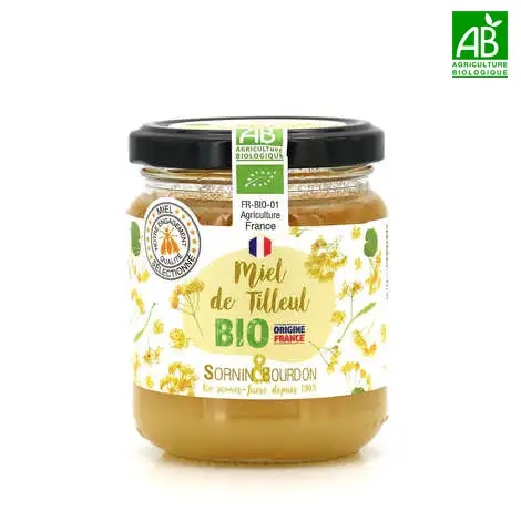 Miel Bio de tilleul francais Pot 250 g - Sornin & Bourdon