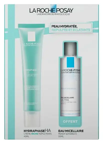 La Roche Posay Crème Hydraphase HA Riche 40ml + eau micellaire 50ml offerte