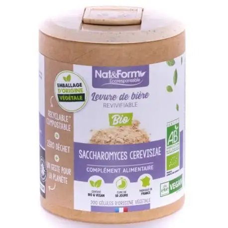 Nat & Form Levure de biere revivifiable bio 200 gélules