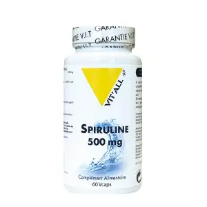 Vitall+ Spiruline 500mg Ecocert 60 gélules végétale