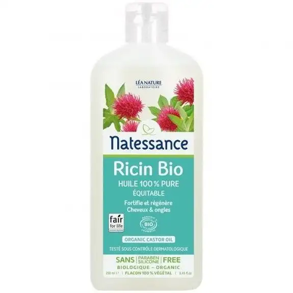 Natessance Huile de Ricin fortifiante cheveux et ongles 250ml