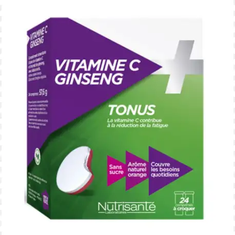 Nutrisanté vitamine C et Ginseng 24 comprimés à croquer