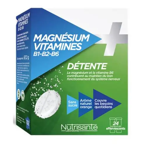 Nutrisanté Magnésium + Vit B1,B2,B6 24 Comprimés effervescents