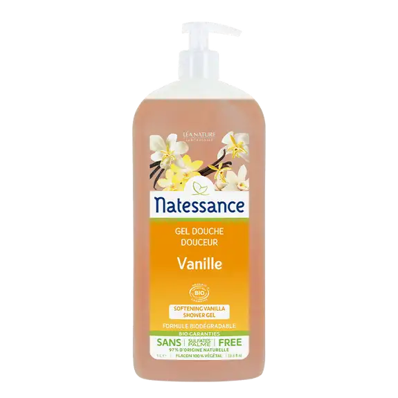 Natessance Gel douche Vanille Fruitée bio - flacon 1 litre