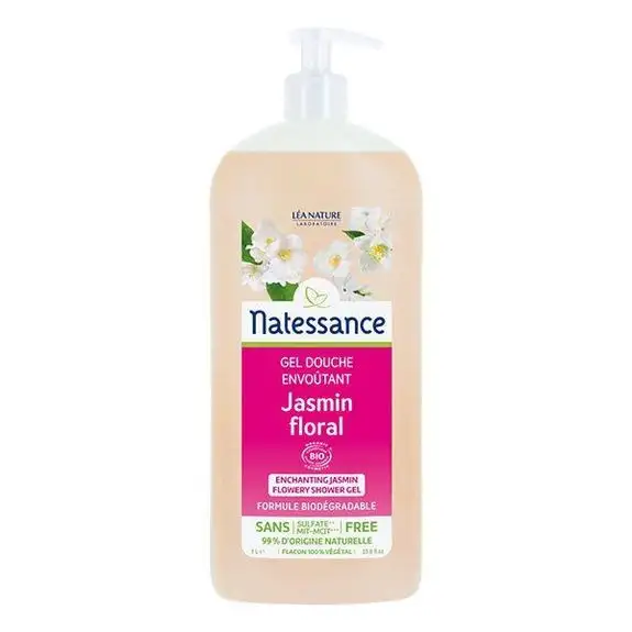 Natessance Gel douche Jasmin Floral sans Sulfate bio 1 litre