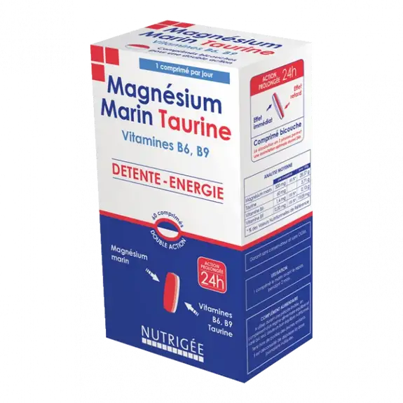 Nutrigée Magnésium marin et taurine 60 comprimés